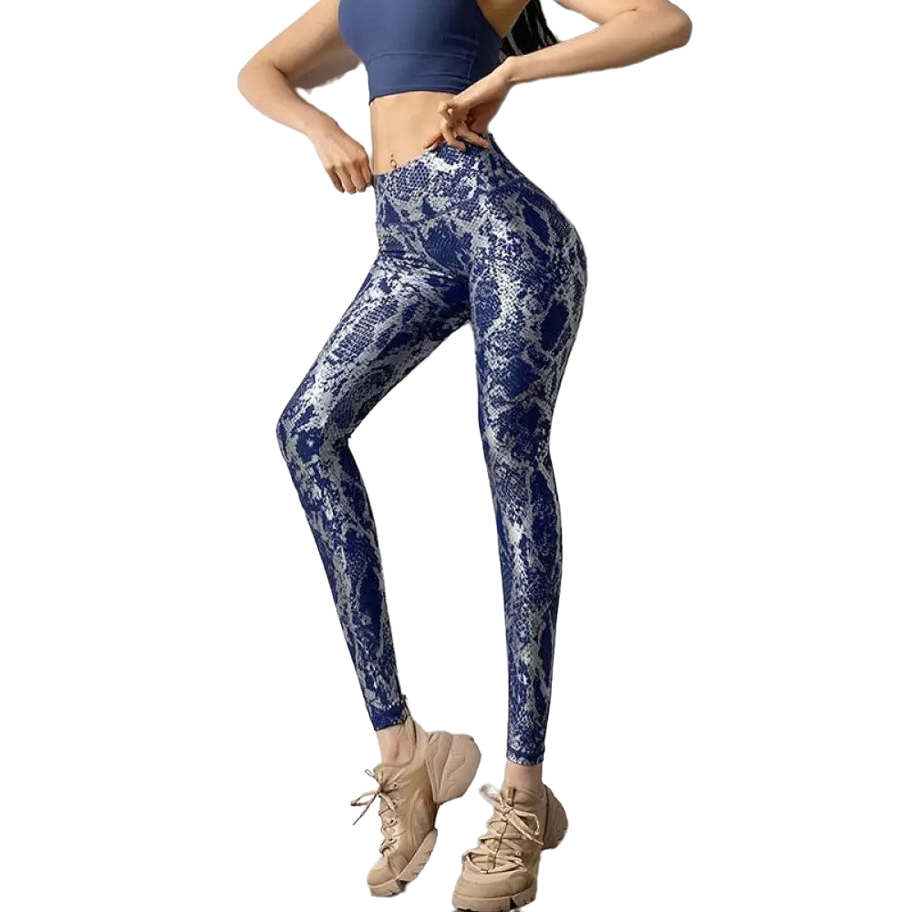Blue Snake Print Leggings Snakes Store™