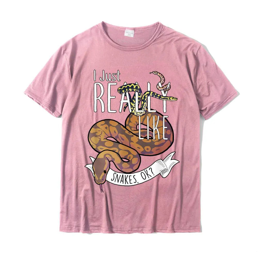 Brown Snake Print T-shirt Pink Snakes Store™