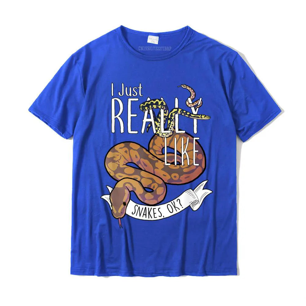 Brown Snake Print T-shirt Blue Snakes Store™
