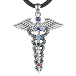 Caduceus Medical Symbol Necklace - Vignette | Snakes Store