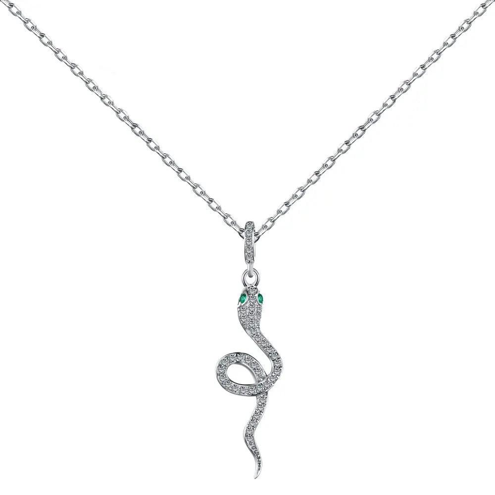 Diamond Snake Pendant Silver 18" | 45cm 925 Sterling Silver Snakes Store™