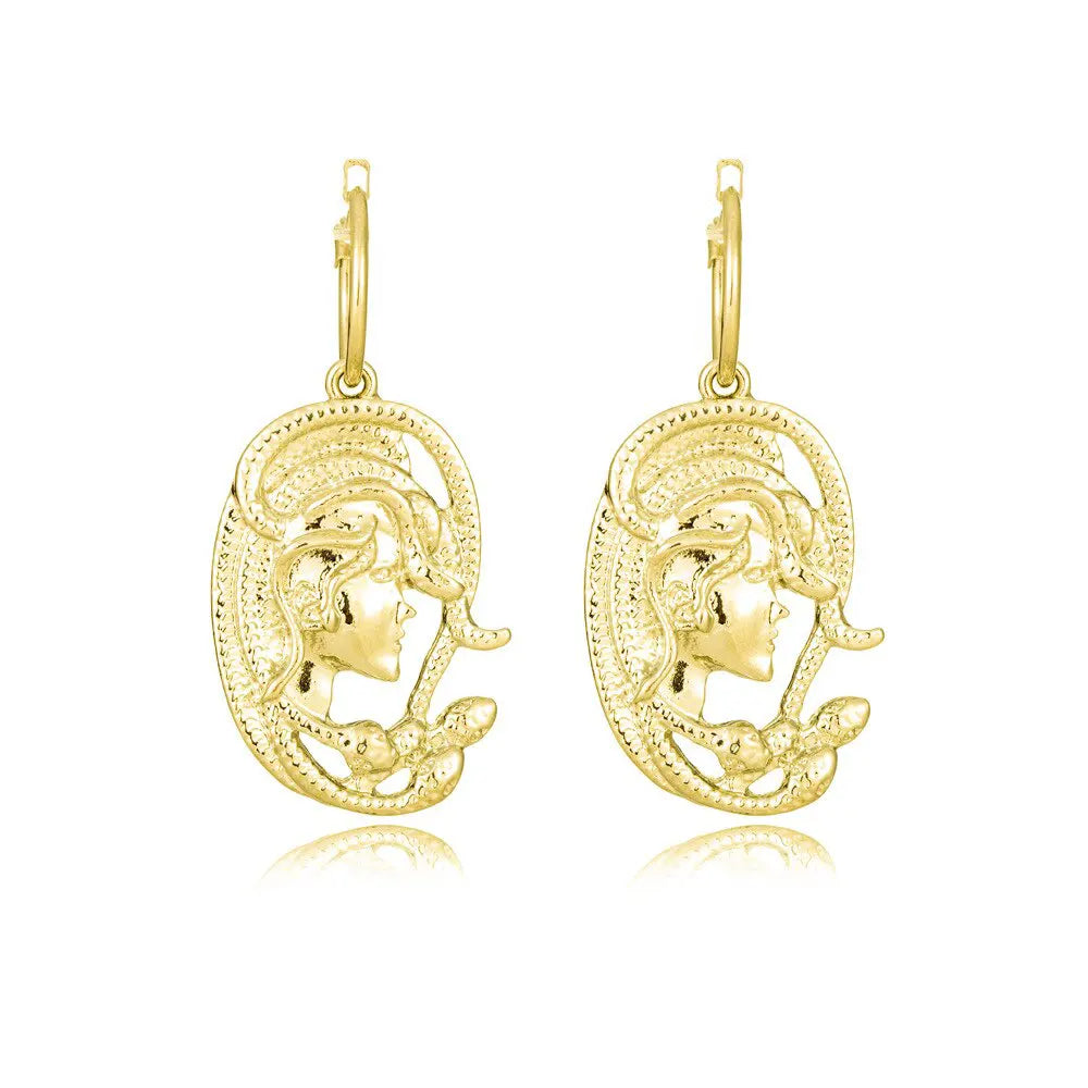 Gold Medusa Earrings Gold Fits for all Alloy Snakes Store™