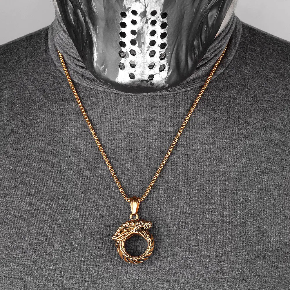 Gold Ouroboros Pendant Snakes Store™