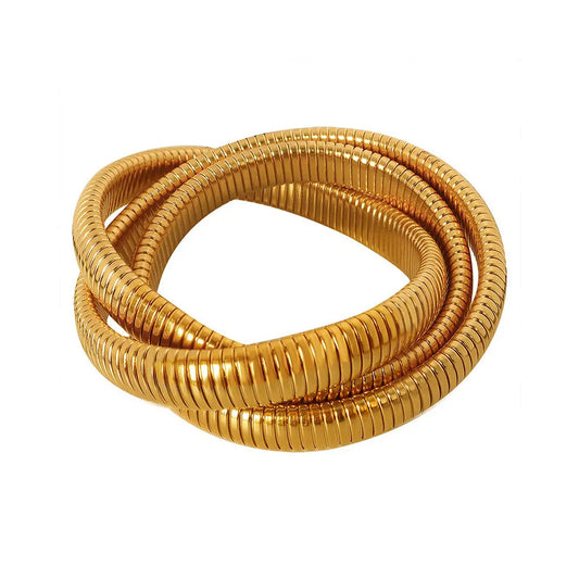 Gold Snake Wrap Around Bracelet 316L Stainless Steel 58-60mm Snakes Store™
