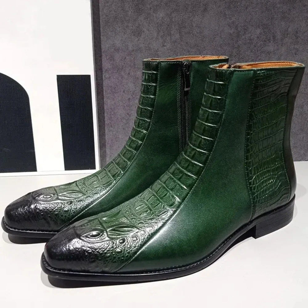 Green snakeskin boots online