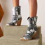 Faux Snakeskin Booties - Vignette | Snakes Store