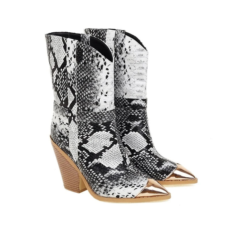 Faux Snakeskin Booties Snakes Store