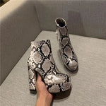 Snakeskin Block Heel Booties - Vignette | Snakes Store
