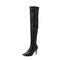 Black Snake Skin Thigh High Boots