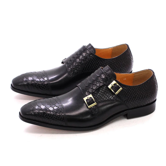 Mens Snakeskin Dress Shoes Black Split Leather Snakes Store