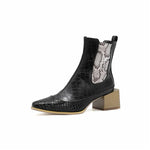 Pointed Toe Snakeskin Booties - Vignette | Snakes Store