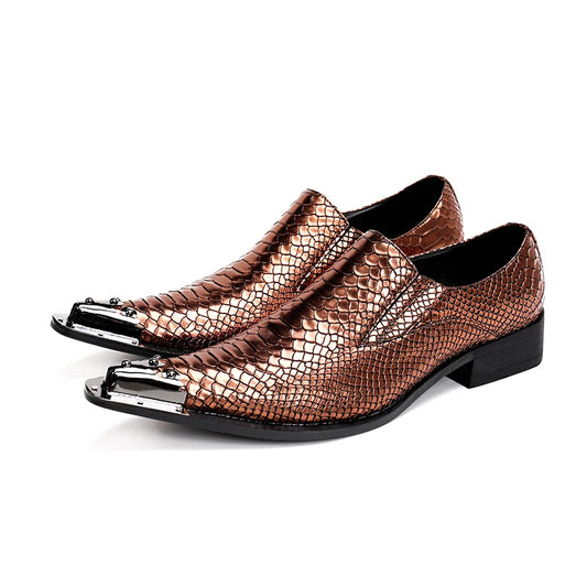 Brown Snakeskin Dress Shoes Brown Split Leather Snakes Store