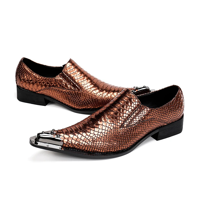 Brown Snakeskin Dress Shoes Snakes Store