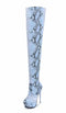 Blue Snakeskin Thigh High Boots