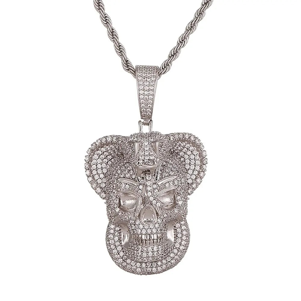 Mens Snake Pendant Diamond Silver 24" | 60cm Copper Snakes Store™