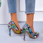 Multicolor Snakeskin Pumps - Vignette | Snakes Store