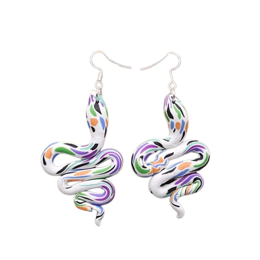 Polymer Clay Snake Earrings White Fits for all Alloy Snakes Store™
