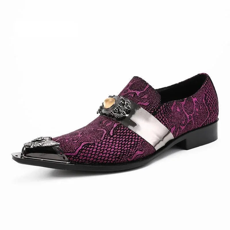 Purple Snakeskin Dress Shoes US 7.5 EU 40 Purple Split Leather