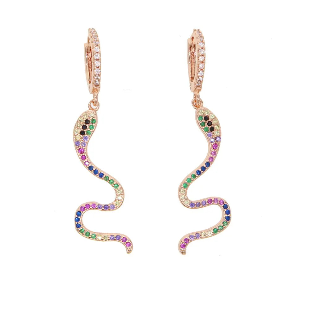 Rainbow Snake Earrings Rose Gold Fits for all Copper Snakes Store™
