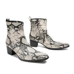 Black And White Snakeskin Boots - Vignette | Snakes Store