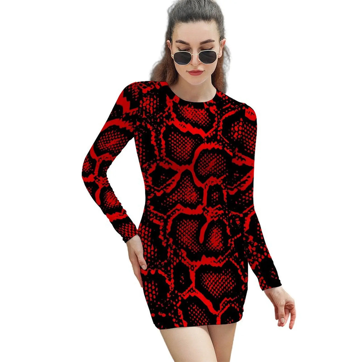 Red Snake Print Dress | Snakes Store Red / 10