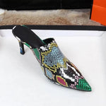 Snakeskin Mules for Women - Vignette | Snakes Store