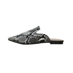 Grey Snakeskin Mules - Vignette | Snakes Store
