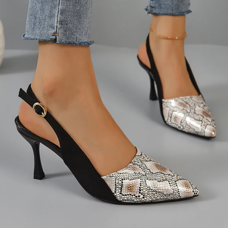 Snake slingback heels online