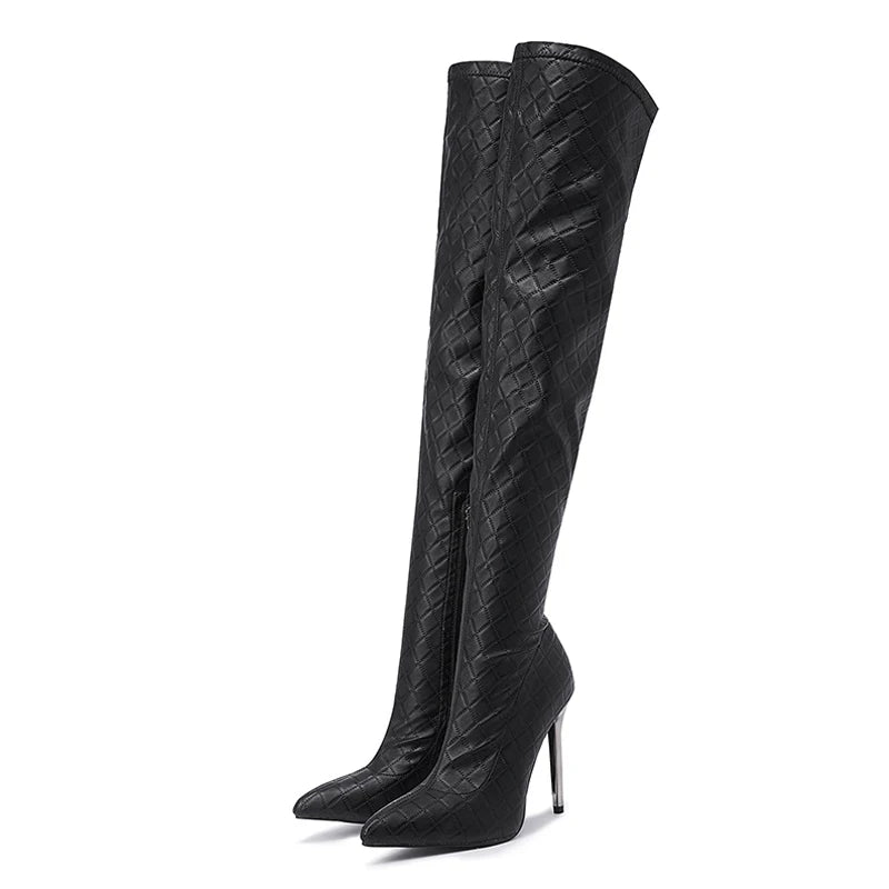 Over The Knee Snakeskin Boots Snakes Store