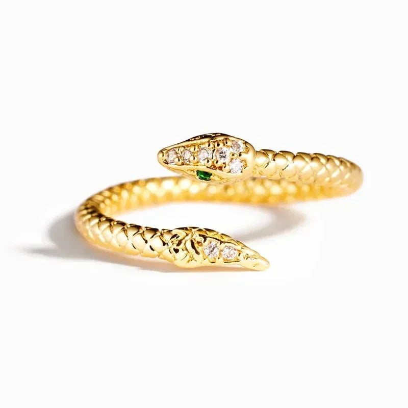 Snake Eye Wedding Ring Gold 925 Sterling Silver Adjustable Snakes Store