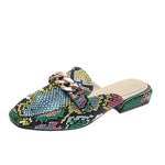 Snakeskin Flat Mules - Vignette | Snakes Store