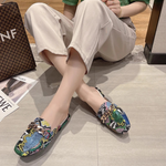 Snakeskin Flat Mules - Vignette | Snakes Store