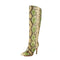 Snake Print Knee High Boots