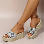 Snakeskin Round Toe Wedges - Vignette | Snakes Store