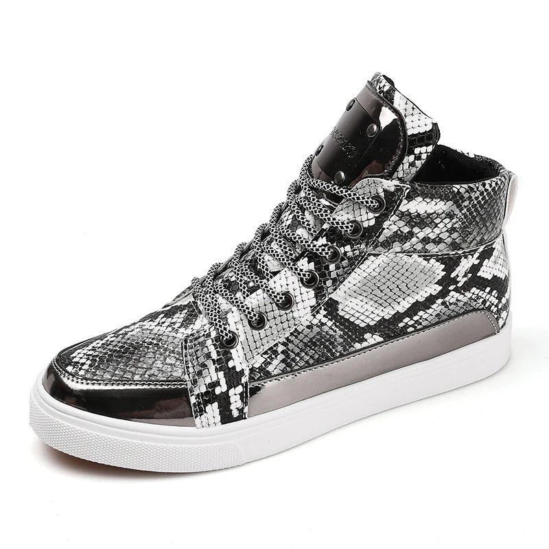 Black and White Snakeskin Sneakers Snakes Store