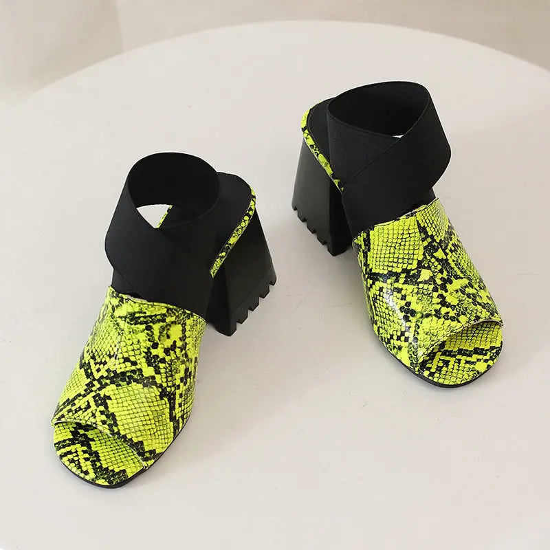 Peep Toe Snakeskin Heels Snakes Store