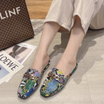 Snakeskin Flat Mules - Vignette | Snakes Store