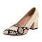 Beige Snakeskin Pumps