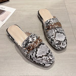 Snakeskin Flat Mules - Vignette | Snakes Store