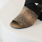 Peep Toe Snakeskin Heels - Vignette | Snakes Store