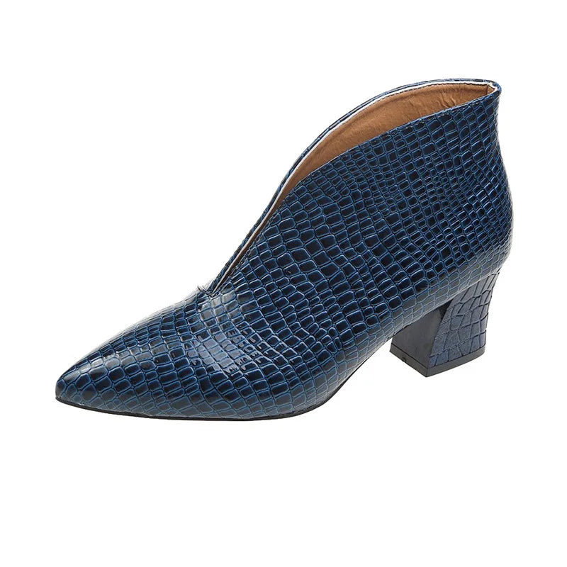 Blue Snakeskin Booties Snakes Store