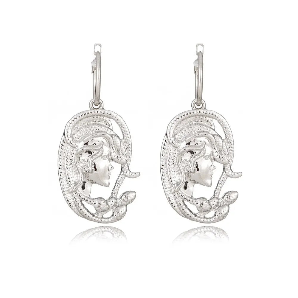 Silver Medusa Earrings Silver Fits for all Alloy Snakes Store™
