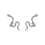 Silver Snake Stud Earrings - Vignette | Snakes Store