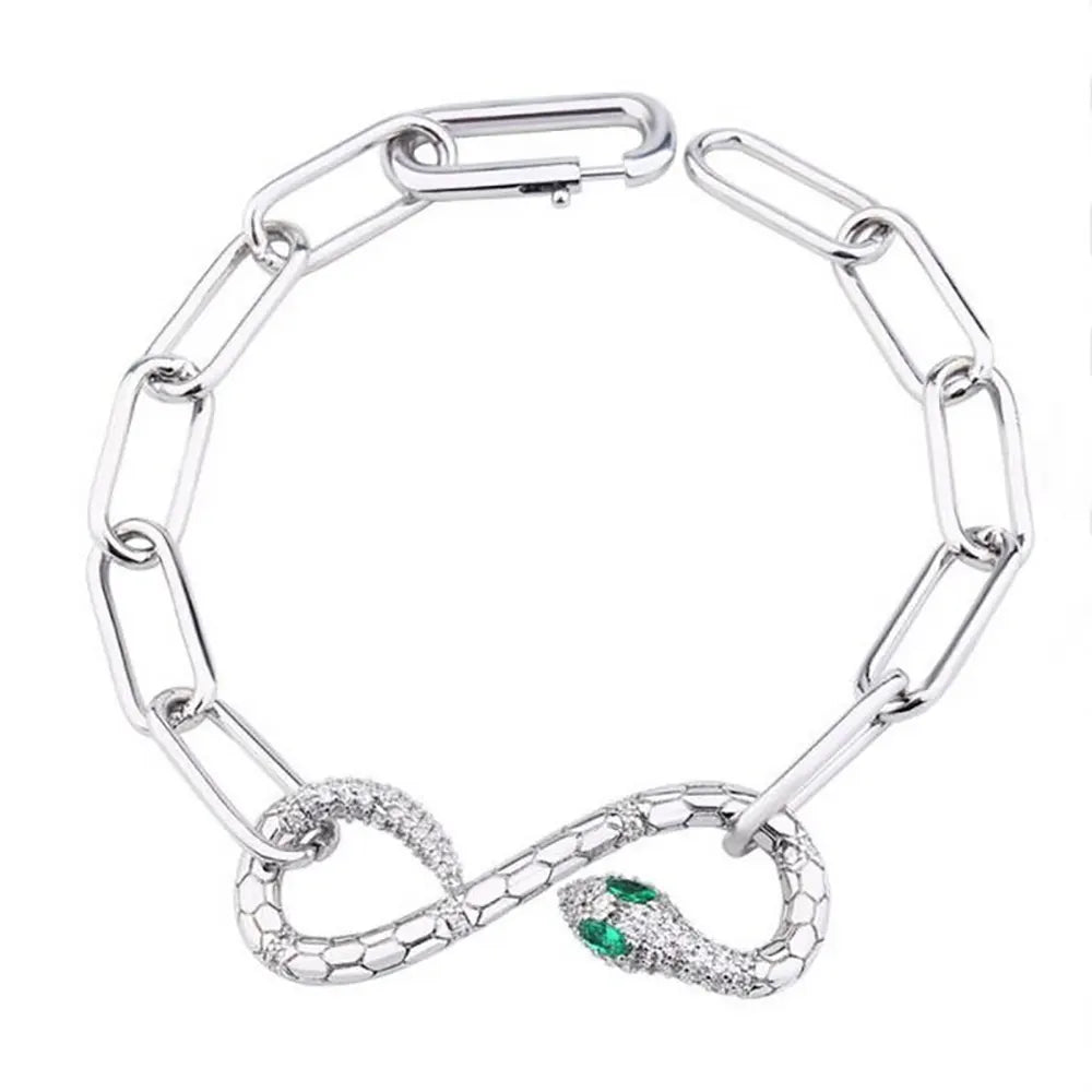 Snake Chain Slider Bracelet Silver Copper 8" | 21cm Snakes Store™