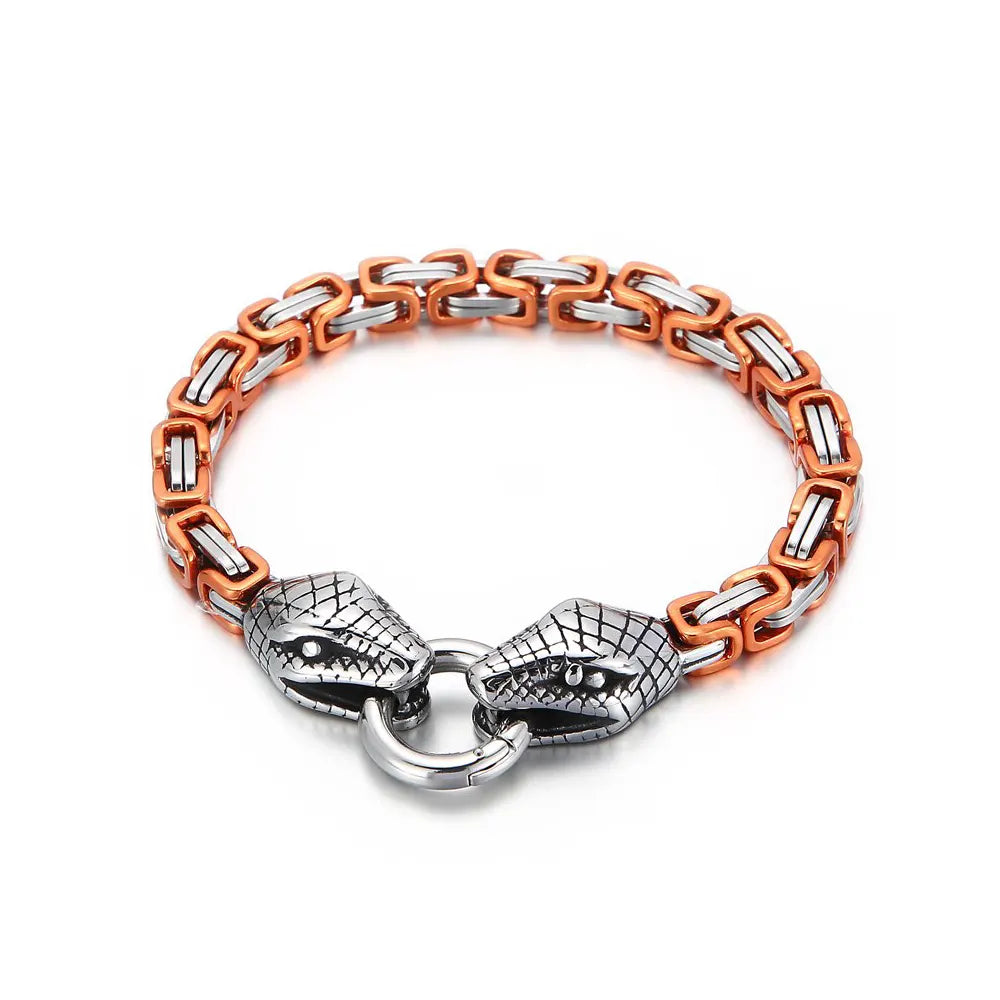 Snake Design Bracelet Orange 8" | 21cm 316L Stainless Steel Snakes Store™