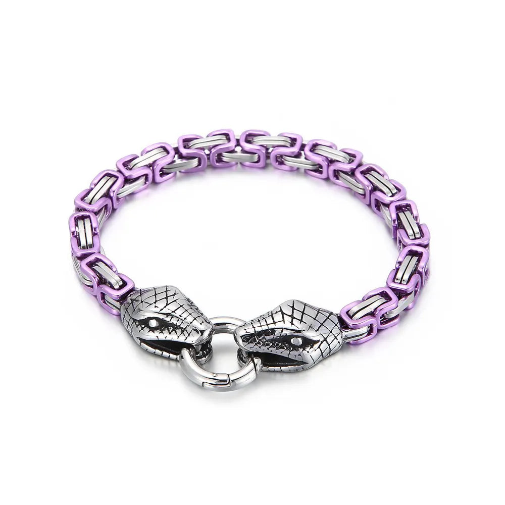Snake Design Bracelet Purple 8" | 21cm 316L Stainless Steel Snakes Store™