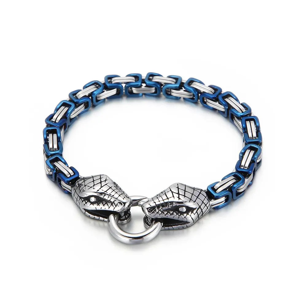 Snake Design Bracelet Blue 8" | 21cm 316L Stainless Steel Snakes Store™