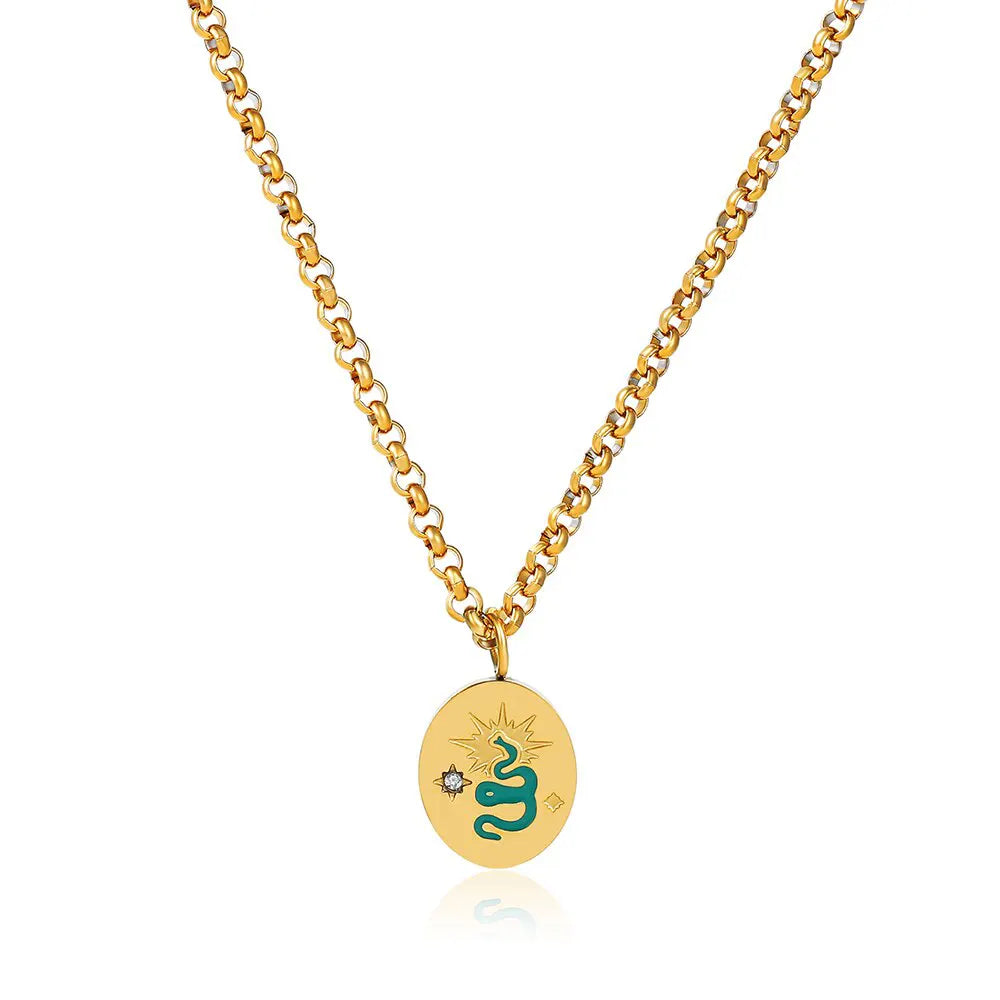 Snake Gold Pendant Gold 18.5" | 47cm 316L Stainless Steel Snakes Store™