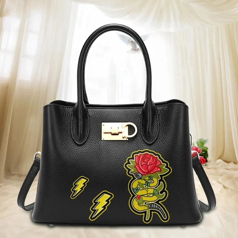 Snake Print Bag black 28x20x12 CM Snakes Store