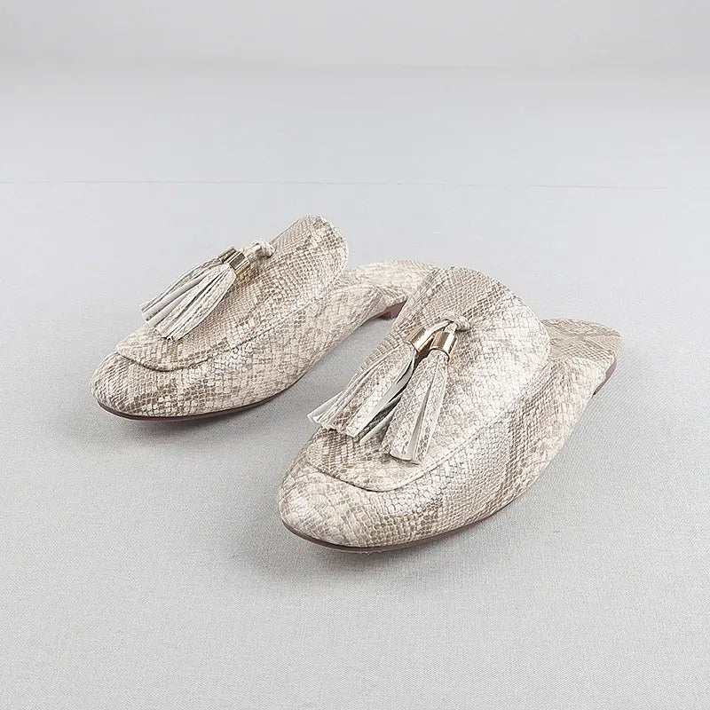 Snake Print Flat Mules Snakes Store
